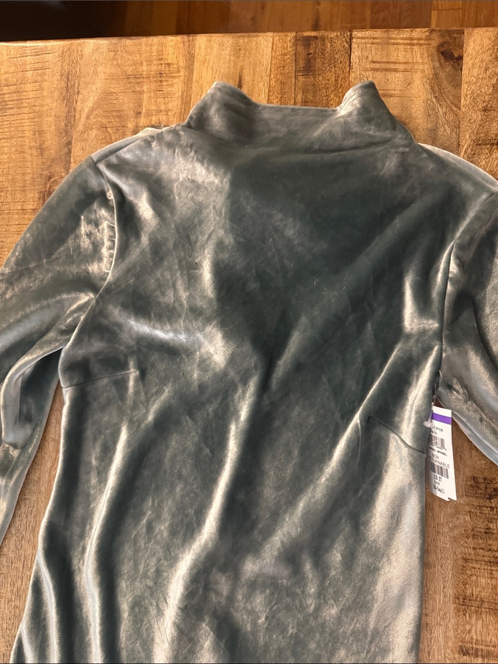 Vince Soft Velvet Long Sleeve Shift Dress - Sage Green NEW NWT XXS - Picture 6 of 7